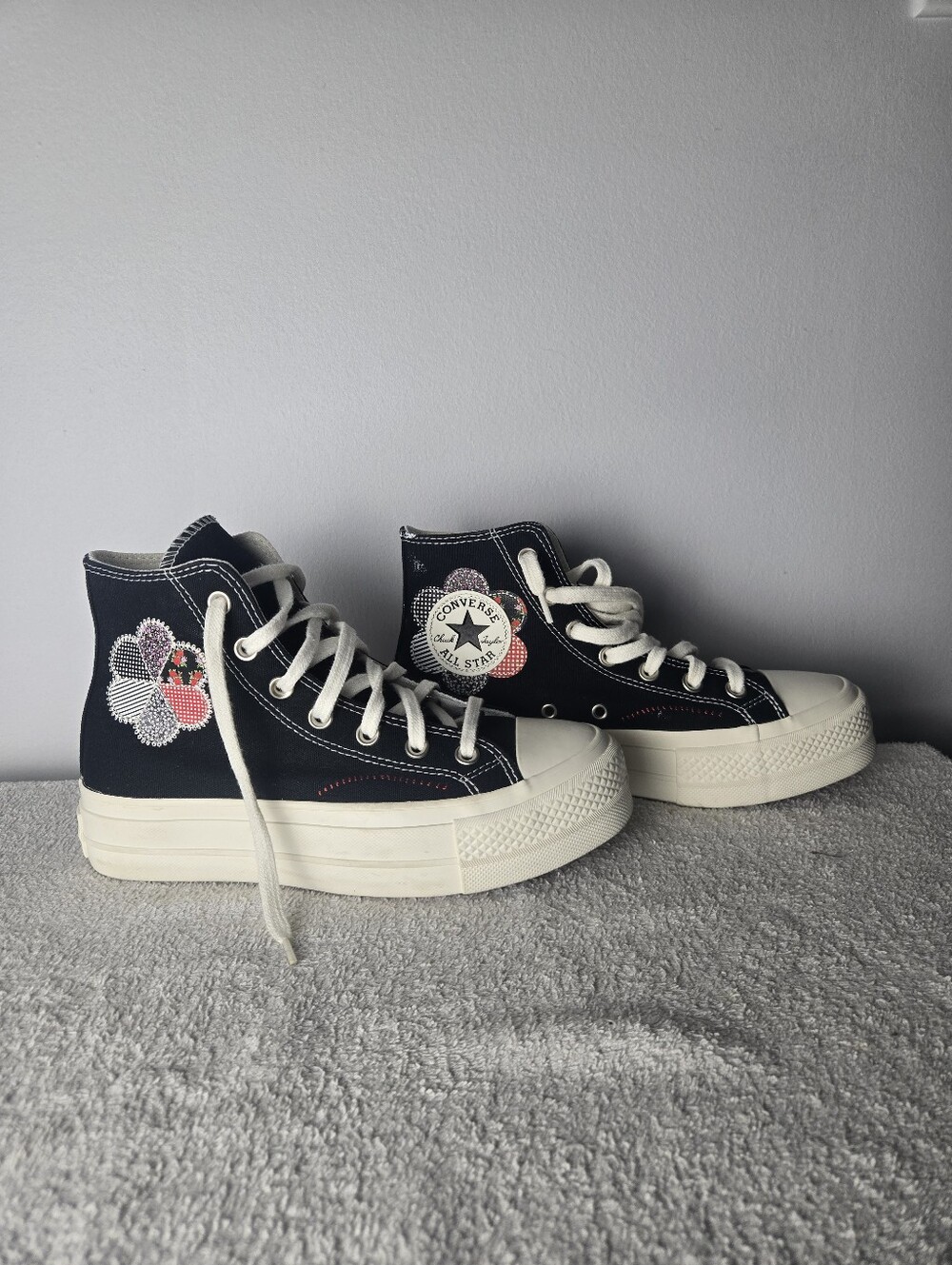 Converse Chuck Taylor All Star Lift Platform "DIY Patchwork" High Tops